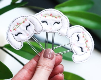 Agenda à clip floral lapin