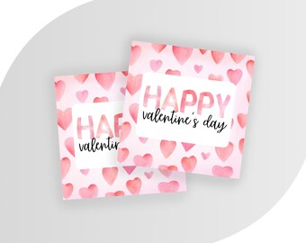 Stickers Saint-Valentin | Étiquettes coeur, cadeau pour enfant, cadeau pour enseignant (Ensemble de 24)
