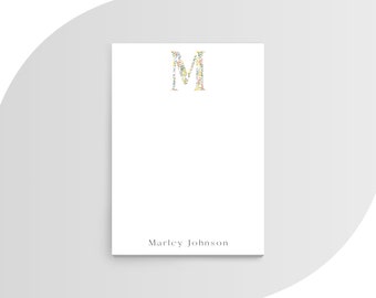 Bloc-notes initial personnalisé | Papeterie monogramme, format A2