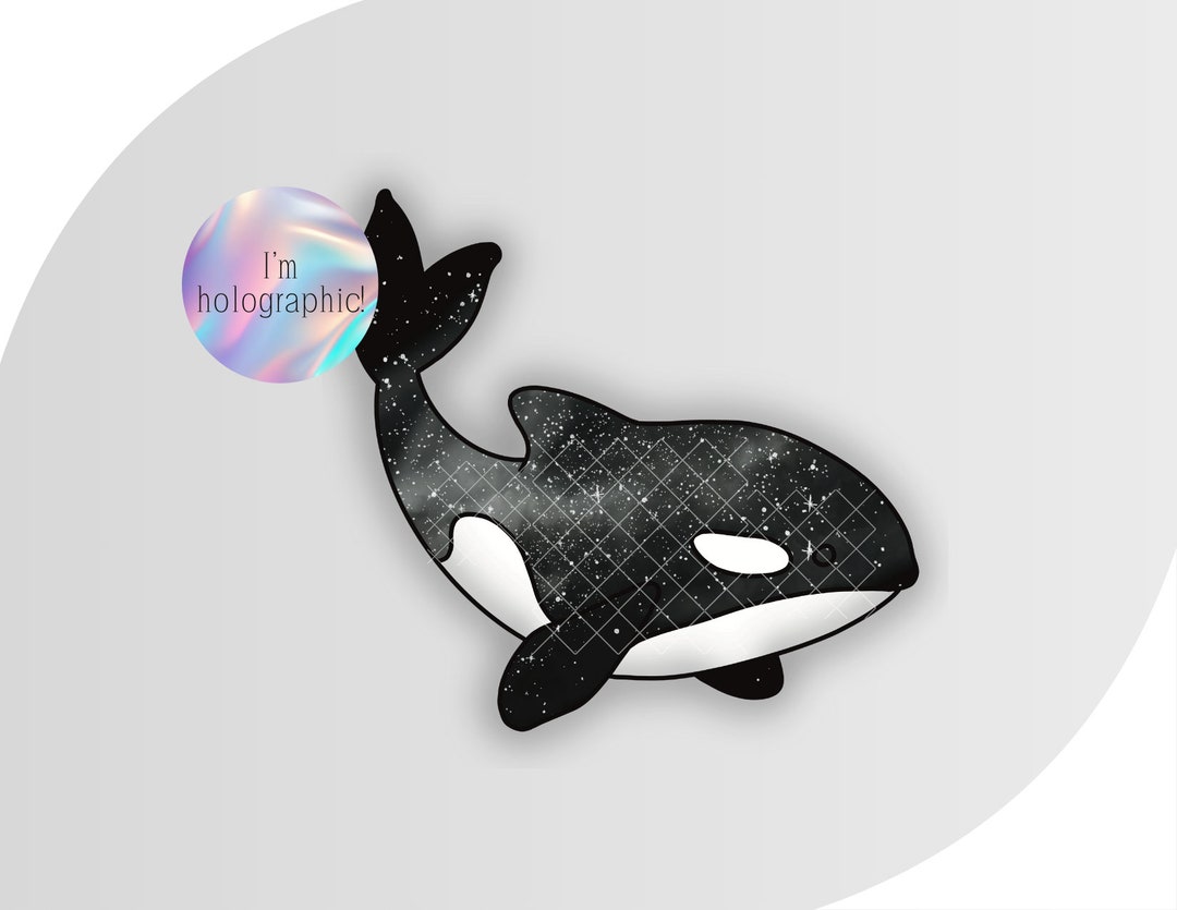 Holographic Galaxy Orca Sticker | Vinyl Die-cut Animal Decal - Etsy