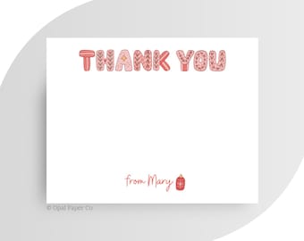 Lot de cartes de remerciements personnalisées | Papeterie plate A2