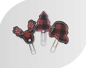 Agrafe pour agenda de Noël à carreaux Buffalo | Trombone des Fêtes