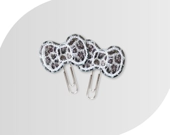 Agrafe d'agenda scintillante à imprimé léopard | Fait main