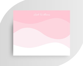 Ensemble de papeterie personnalisé dégradé rose | Cartes de correspondance plates