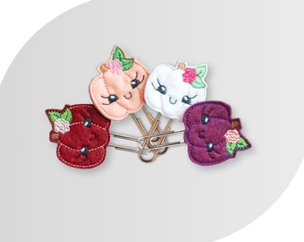 Agrafe pour agenda citrouille | Feutre brodé, décoration d'automne