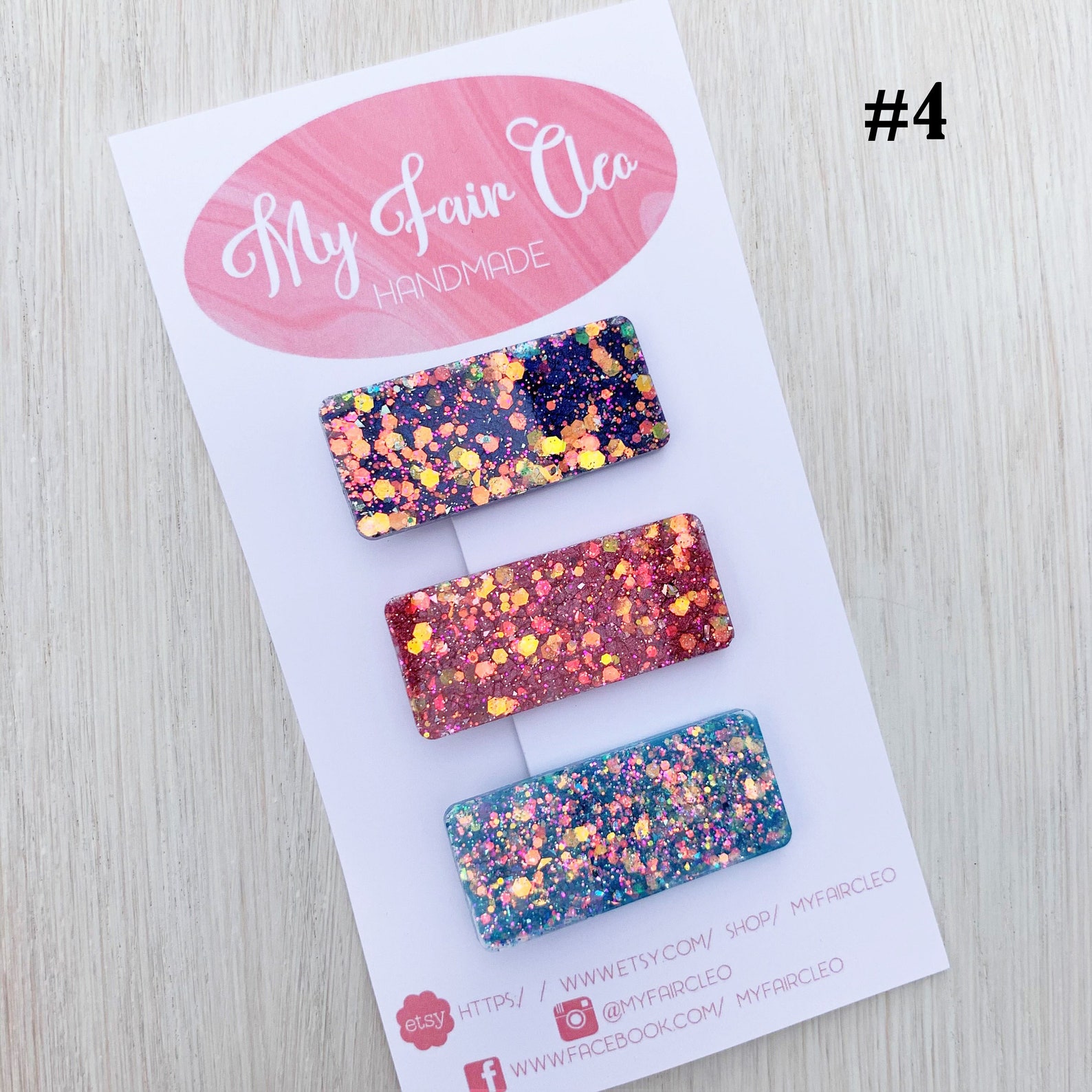 Glitter fun sparkle hair clips Etsy