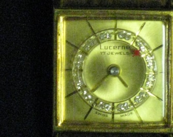 Raro reloj de pulsera de 17 joyas para mujer de LUCERNE