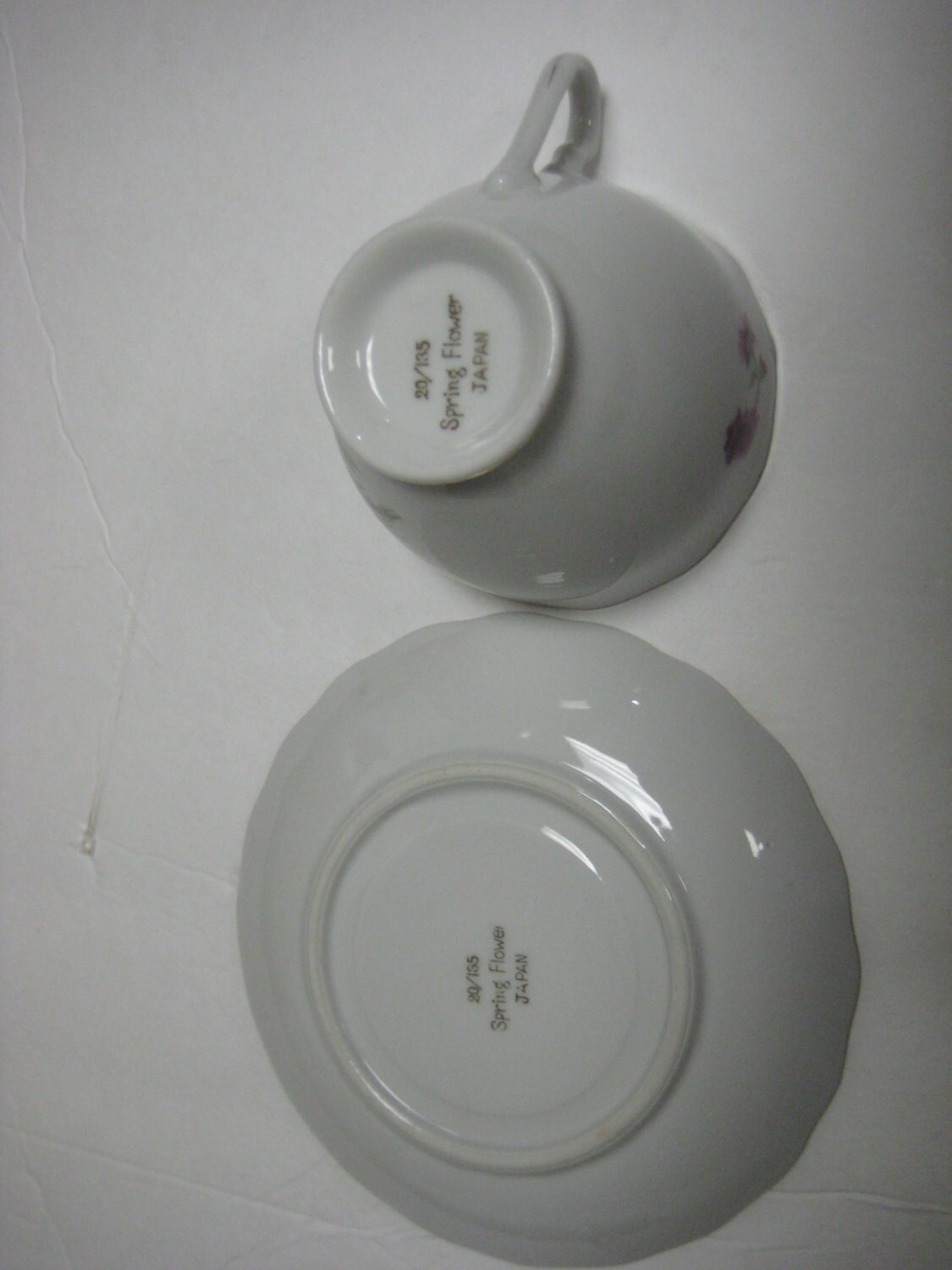 SPRING FLOWER 20/135 Japan Gold Trim Floral China Cup and Saucer