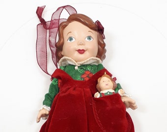 Hallmark Mistletoe Miss Ornaments, Set of 2 Girl and Doll, Third in Series, Christmas, Keepsake Ornament, Original Box Collector's Series