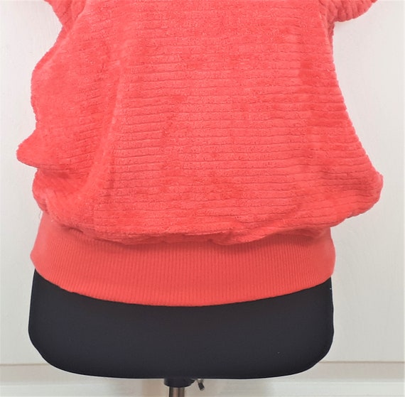 Bright Pink French Terry Cloth Pullover Shirt, La… - image 4