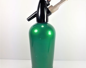 Vintage Soda Siphon - Seltzer Glass Bottle With Wire Mesh