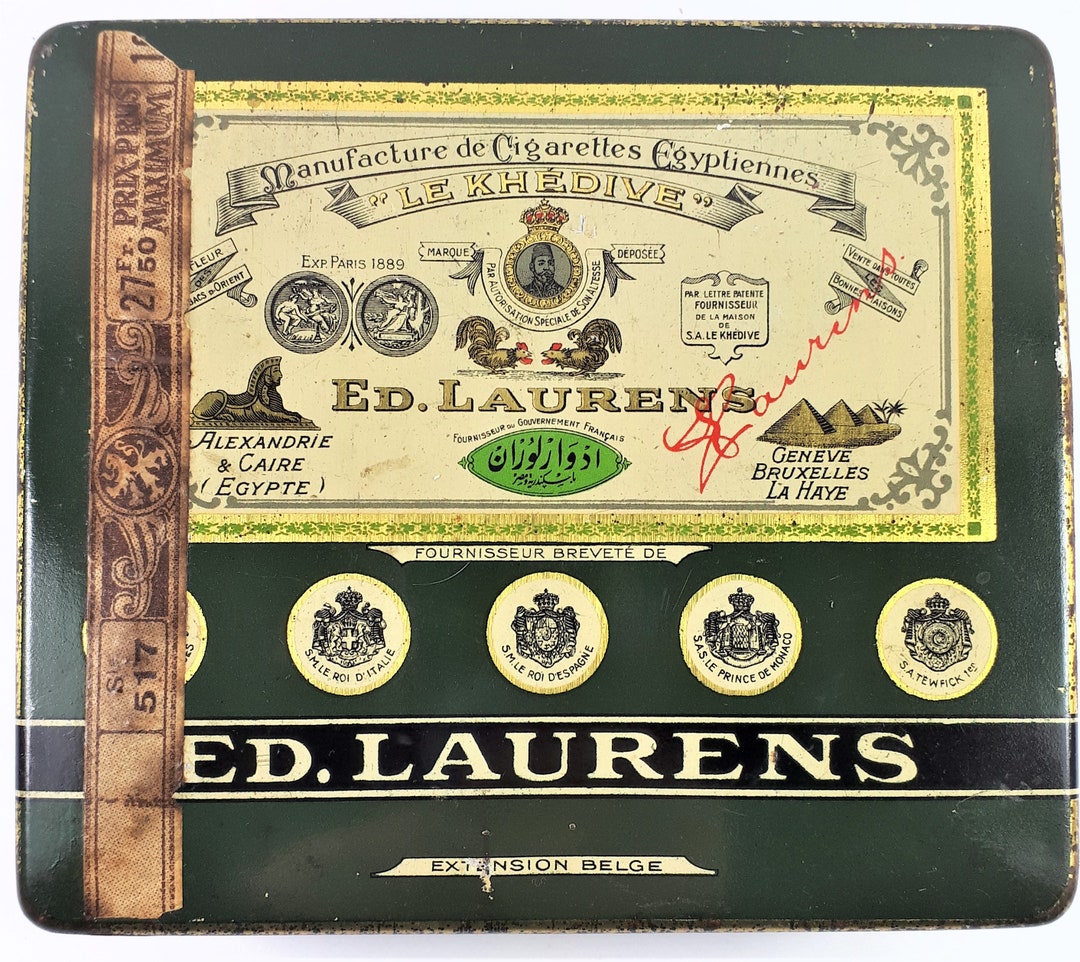 Ed Laurens Cigarette Tin Le Khedive Styx Collectible Tin Etsy