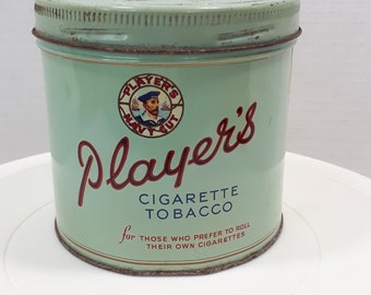 Player's Navy Cut Cigarette Tobacco Tin Can Tobacco Canister with Lid Collectible Tin Tobacciana Vintage 1950's