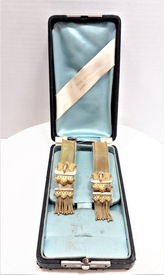 Antique Thomas Lees Sleeve Garters, Jeweller in H… - image 5