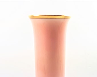 Fitz Floyd Pink Vase, Fitz and Floyd Bud Vase, FF Porcelain Vase, Dusty Rose Vase, Gold Rim, Vintage 1980s, Made in Japan