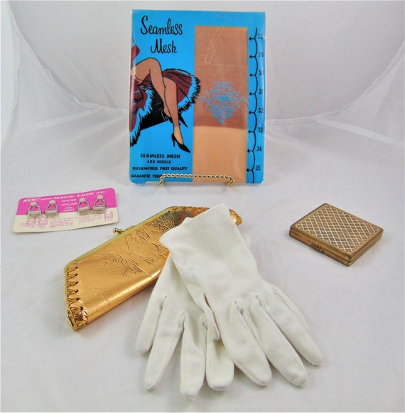 Vintage Women's Lot , Seamless Nylons, Garter Clip