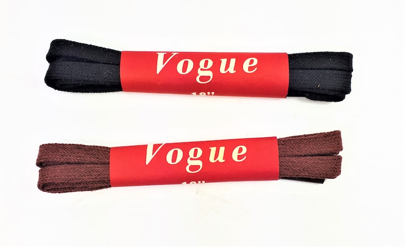 Max 60% OFF Chicago Mall 1950s Vogue Black or Brown Shoelaces in Inches Made Cotton 18