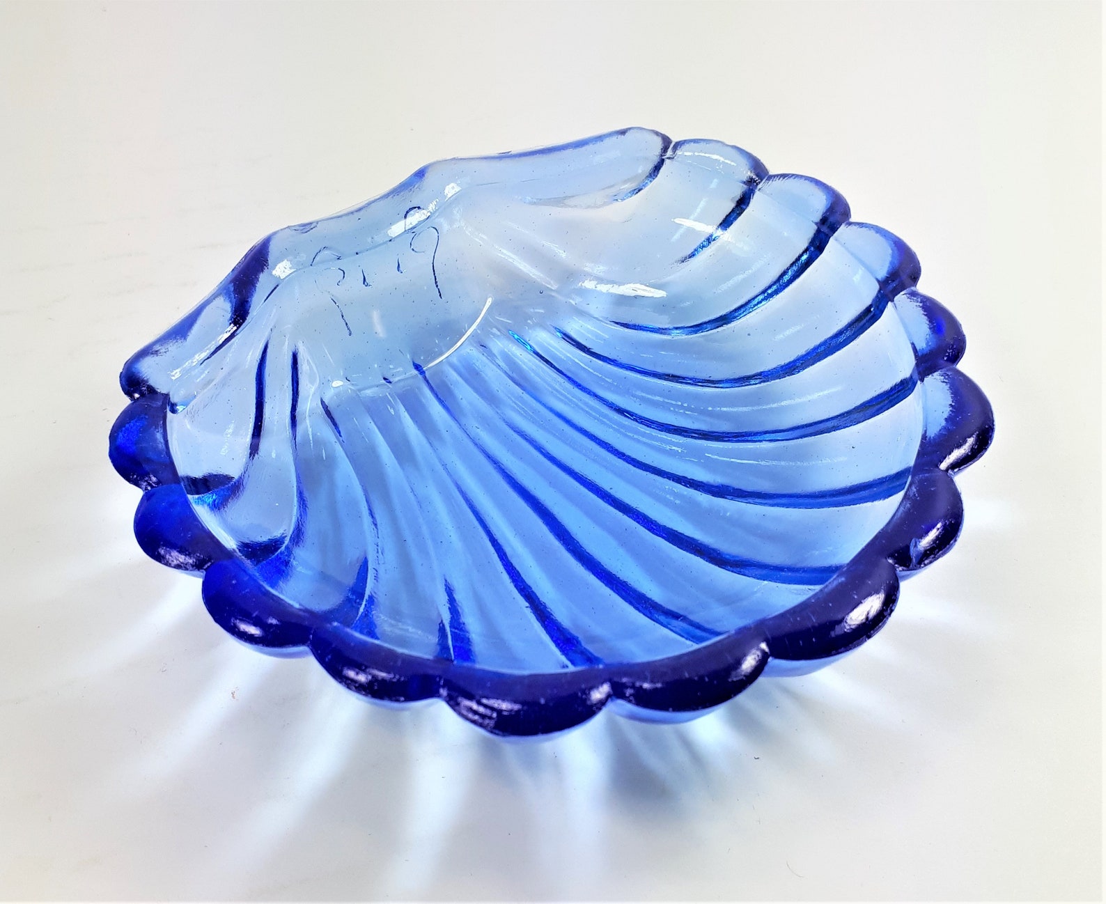 Silver Shell Sugar Bowl With Blue Glass Insert Chrome Sugar Etsy