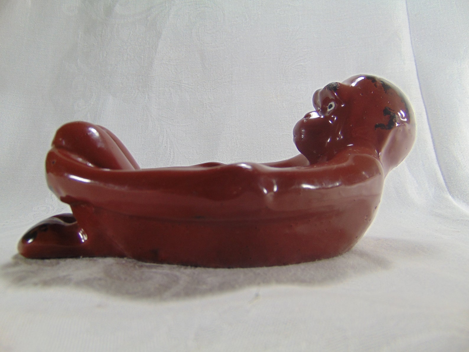 Vintage Painted Cast Iron Monkey Soap Dish Trinket Dish Etsy