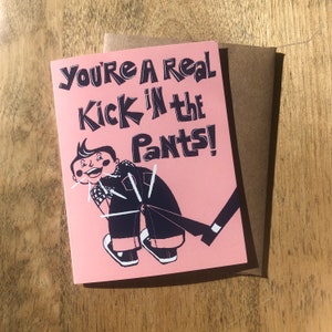 Kick in the Pants Grußkarte, A2, Karten für diesen Spaß, Dankeskarten, Retro Briefpapier