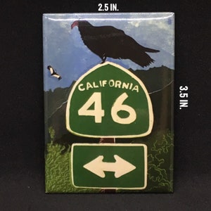 Magnet- Eat Locals Original Linocut, Quality Highway 46 Turkey Vulture Magnet, Paso Robles, Templeton Art, Central Coast Gifts
