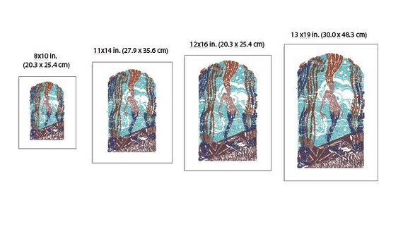 Art Deco Mermaid Giclee Print: Catalina Island Casino Linocut - Etsy