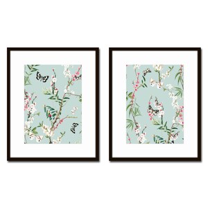 Chinoiserie Print Set No. 7, Butterfly Print Set, Botanical Print Set, Botanical Prints, Chinoiserie Art