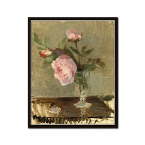 Vintage Peonies Painting, Vintage Painting, Botanical Art Print, Giclee, Peony Print, Wall Art