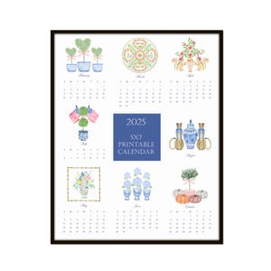 Calendrier de bureau chinois 2025 imprimable, 12 impressions d'art individuelles, impressions numériques 5 x 7, cadeau hôtesse, cadeau vacances, cadeau enseignant