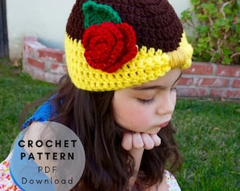 Belle Hat CROCHET PATTERN: Disney Princess Beanie - Beauty and the Beast (PDF Download)