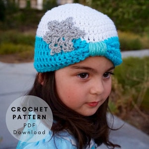 Queen Elsa beanie CROCHET PATTERN - Frozen Disney character hat