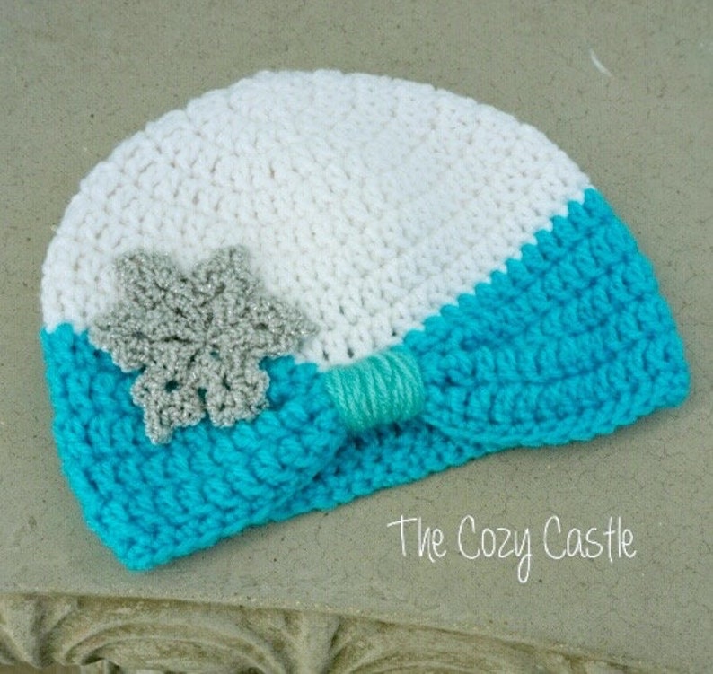 Queen Elsa beanie CROCHET PATTERN Frozen Disney character hat image 2