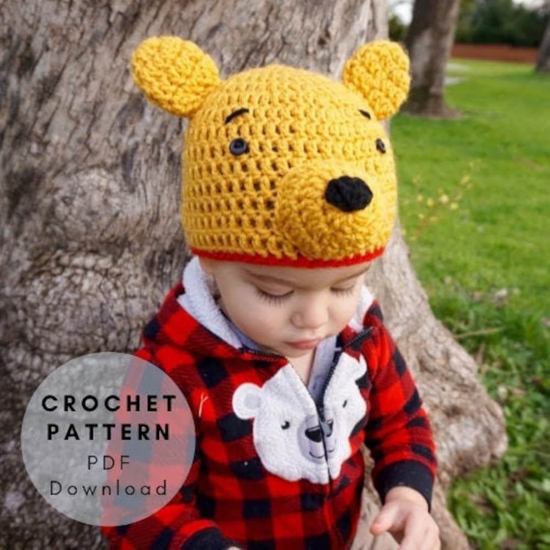 Winnie the Pooh Beanie CROCHET PATTERN Disney Character Hat UK