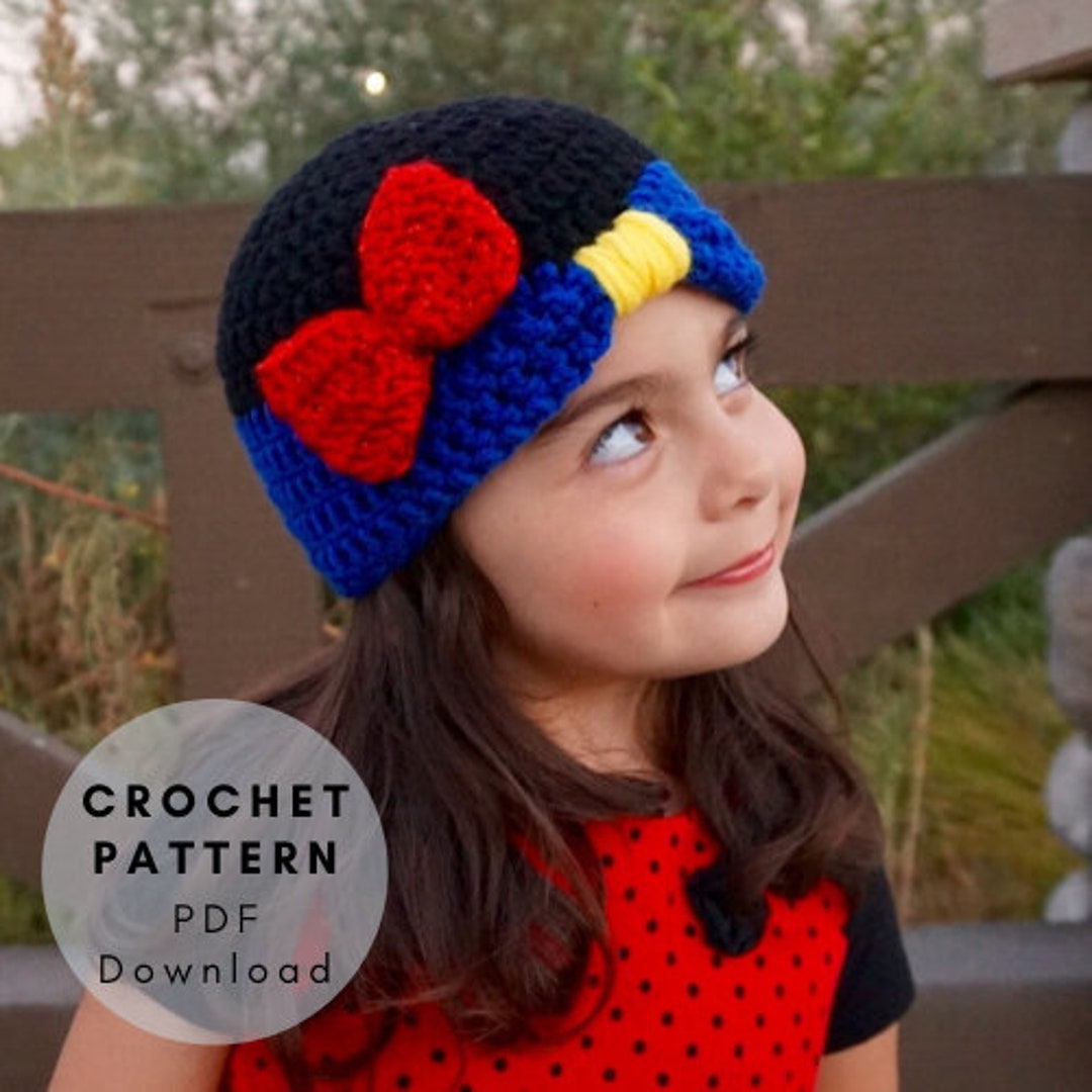 Princess Snow White Beanie CROCHET PATTERN Snow White and the Seven  Dwarfs Disney Character Hat