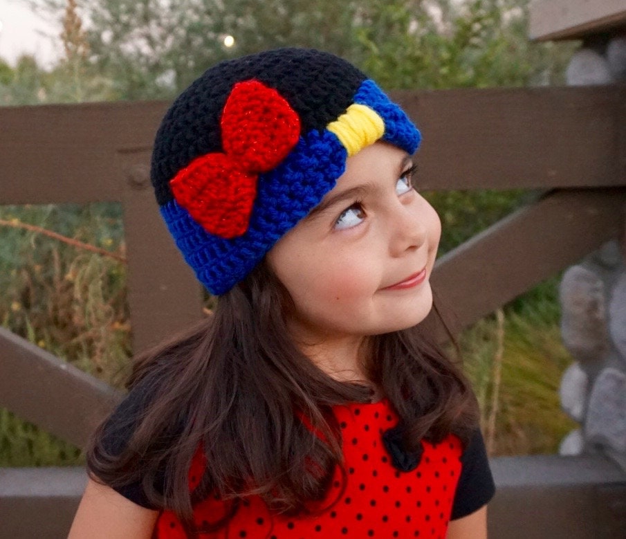 Snow White Beanie CROCHET PATTERN – Disney Princess Hat (PDF