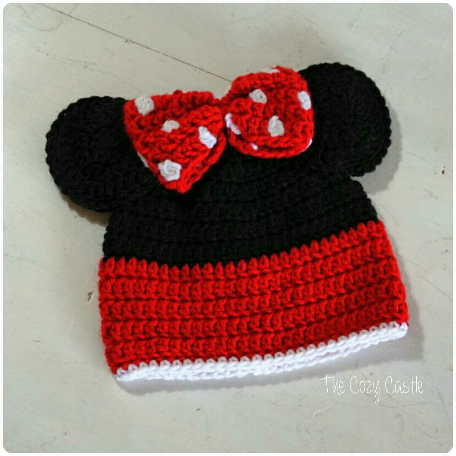 Minnie Mouse Beanie CROCHET PATTERN Disney Character Hat Etsy