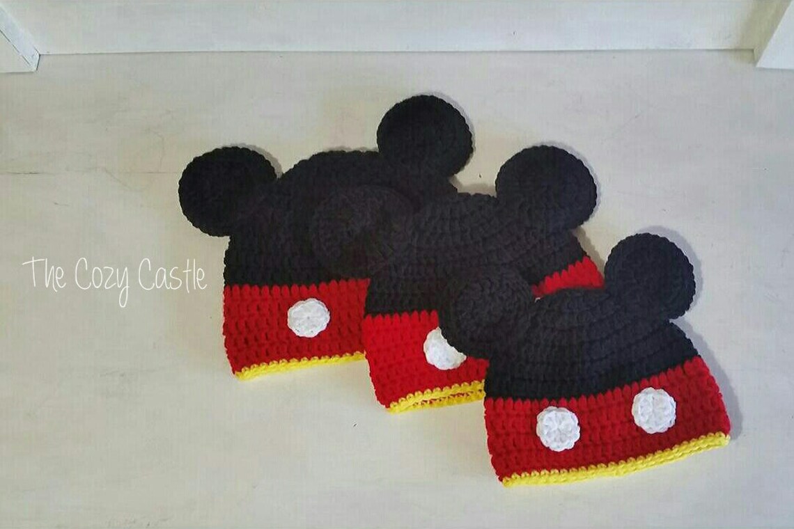 Mickey Mouse Beanie CROCHET PATTERN Disney Character Hat Etsy