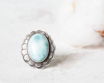 Sterling silver larimar ring