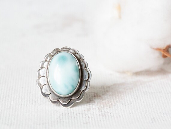 Sterling silver larimar ring