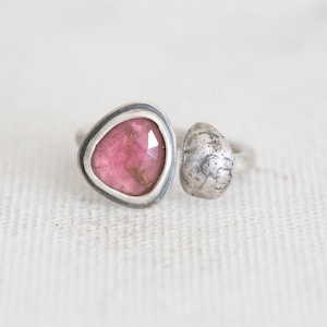 Rosa Turmalin Ring aus Sterling Silber - Rosa Turmalin Ring - Handgemachter Ring aus Sterling Silber