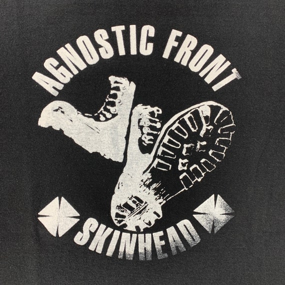 Vintage 90s Agnostic Front "Boots" Skinhead T-Shi… - image 3