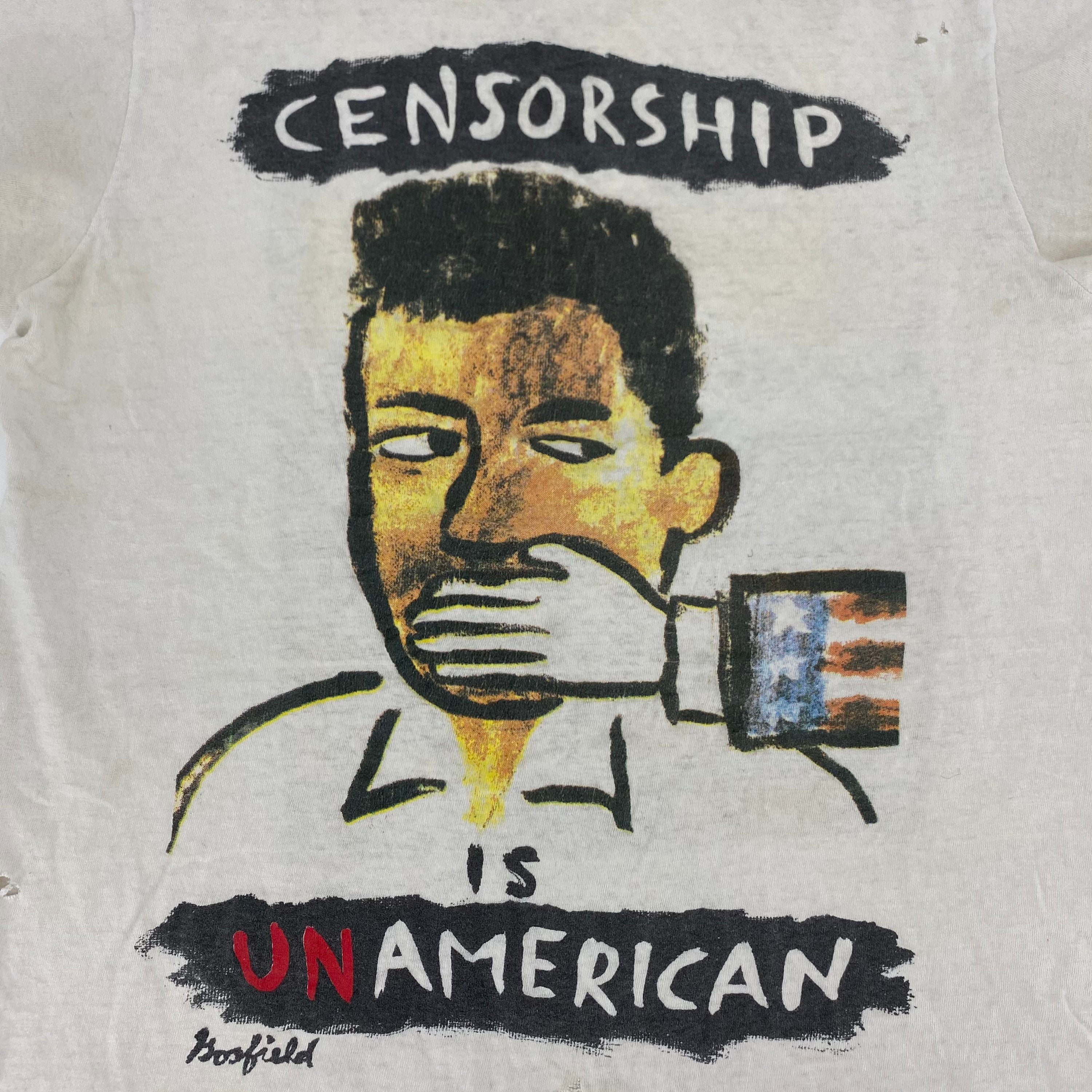 Vintage 1990 MTV VMA Censorship is Unamerican T-shirt Single