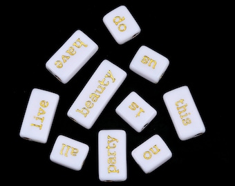 120 Acrylic Inspirational Word Beads 24mm x 10mm - 12mm x 10mm