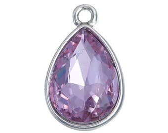 10 June Birthstone Faceted Charm Pendants