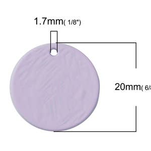Purple Disc Charm Pendant 20mm