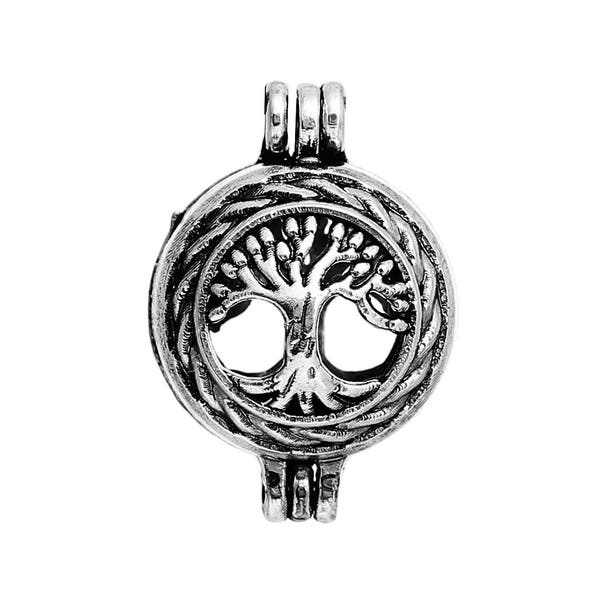 3 Tree of life bead cage locket, insert your bead, fits 8mm bead