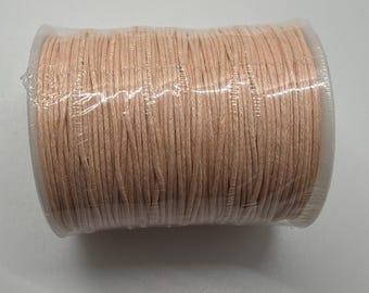 Peach Waxed Cotton Cord 1mm 100 yards per roll, Jewelry Cord, Beading Cord