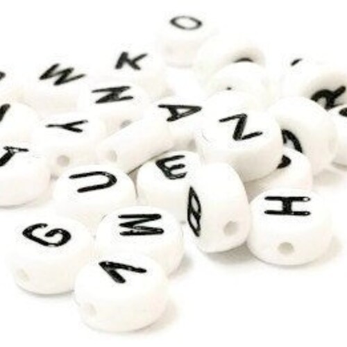 Alphabet Letter Beads 7mm Lettering Charms A-Z Letter Beads - Etsy