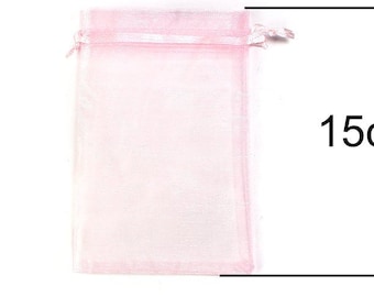 20 Organza bags, pink organza bags 5.5 x 3.5 inches, party favor bags, jewelry bags, mesh bags, wedding favor bags
