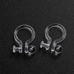 Invisible Clear Plastic Stud Earrings. Transparent in Colour for